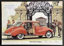 AUTO UNION 1000S FOUR DOOR SALOON Sales Brochure c1960 #W-2646(30-A-120)