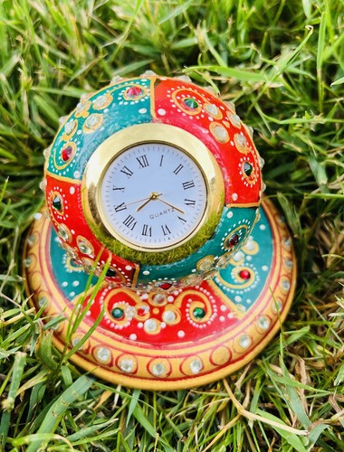 Marble clock meenakari - marble, clock/