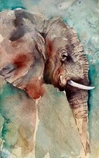 Original Elephant Watercolour