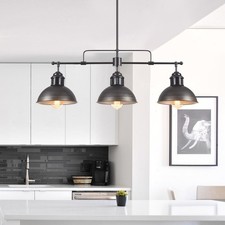 Retro 3-Light Kitchen Island Dome Pendant Light Hanging Light Fixture Chandelier