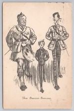 WWI-Era Military Comic Postcard "The Senior Service" Selfridges London KGV