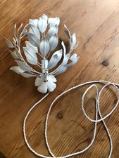 Sergio Terzani Firenze Vintage Wall Light / Italian Enamel Sconce / Palm Lamp