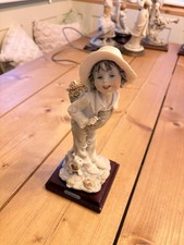Guiseppe Armani Girl with Flowers Figurine Slgned