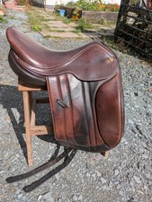 Exselle Brown Monoflap Dressage Saddle 18" Seat Medium Wide With Girth And Cover