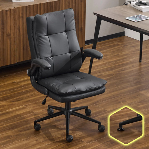Comfy leather office desk - office,
