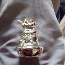 (RefJOH22) Disney Pooh & Piglet First Tooth Box, silver plated in original box