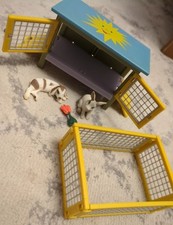 Schleich Rabbit Hutch & Pen/Run + 2 Rabbits Figures