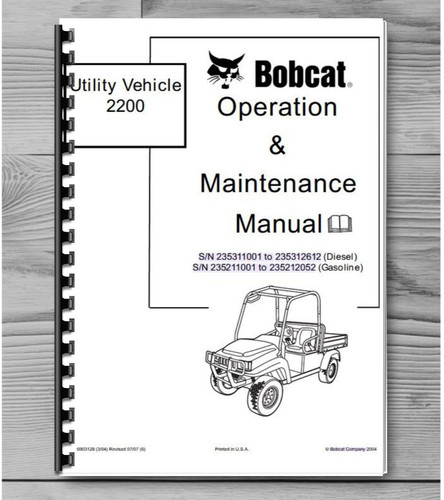 2200 utility vehicle operation - vehicle,