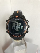 Pulsar Men’s Digital Rubber Strap Multi-Function Sports Strap Watch PQ2037