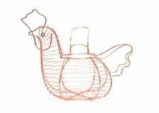 VINTAGE STYLE INDUSTRIAL COPPER WIRE CHICKEN HEN FRUIT EGG BASKET STORAGE SIL