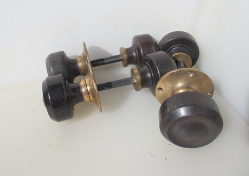 Antique wooden door knobs - door,