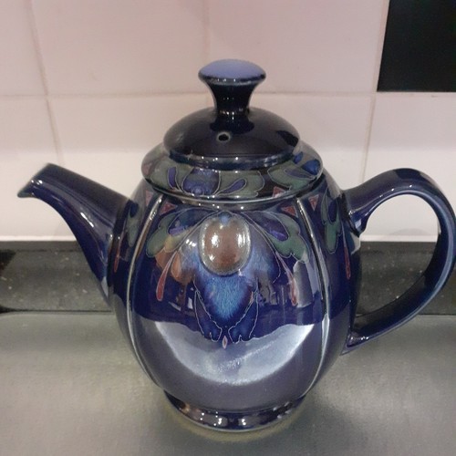 Denby baroque blue tea pot - blue,