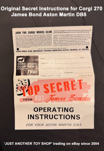 Corgi toys 270 - bond, 007