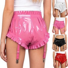 UK Women Shiny Metallic Ruffle