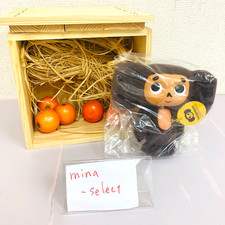 Cheburashka Chebu Plush Doll with Wooden Box Monkey Brown Soft Stuffed Toy Japan