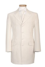 IVORY WEDDING JACKET PRINCE EDWARD CRUISE FORMAL VICTORIAN 3/4 LENGTH WHITE MENS