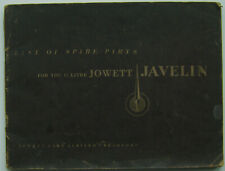 Jowett Javelin 1½ litre original Illustrated List of Spare Parts 1950