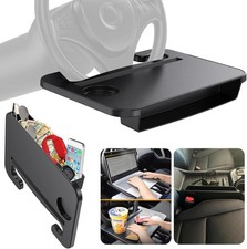 2-in-1 Car Steering Wheel Tray | Car Seat Gap Filler Organiser | Car Tray Table