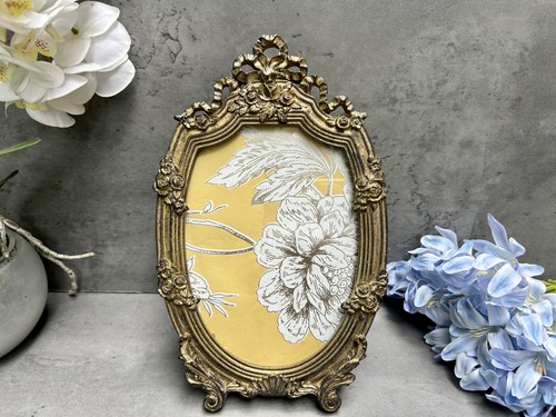 Gold floral photo frame - photo, ornate