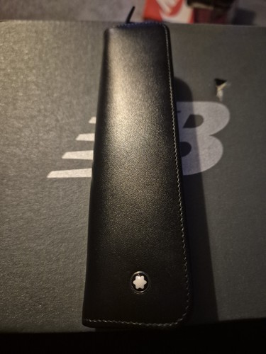 Montblanc black leather pen - montblanc,