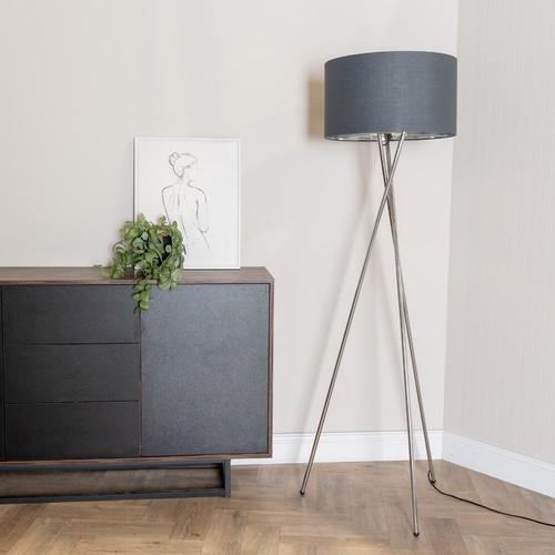 Chrome tripod floor lamp - tripod,