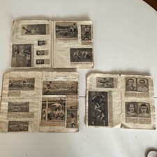 3 Vintage 1940s Football Scrapbooks Newspaper Cuttings Etc
