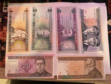 LITHUANIAN LITAS COLLECTION OF 1, 2, 5, 10, 20, 50 NOTES Good Condition