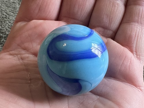 Large blue white glass - blue,