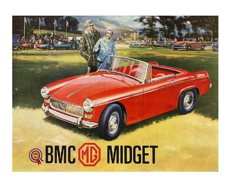 Bmc midget retro metal sign - mg,