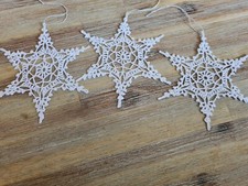 3 Handmade Crochet Snowflakes