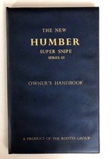 Humber Super Snipe Owners Handbook Operation Manual & Lubrication Chart 1961