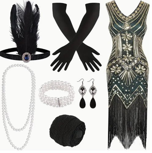Flapper 1920s dress set - 1920s,
