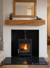 Solid oak beam fireplace - beam,