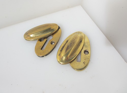 Victorian brass keyhole cover - brass,