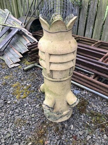 Vintage clay chimney pot - clay,