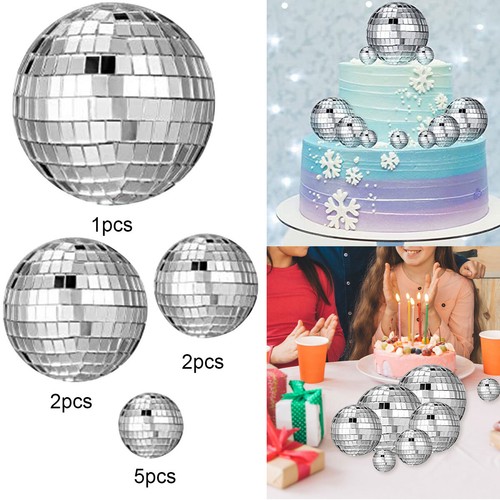 10x disco ball cake toppers - disco,