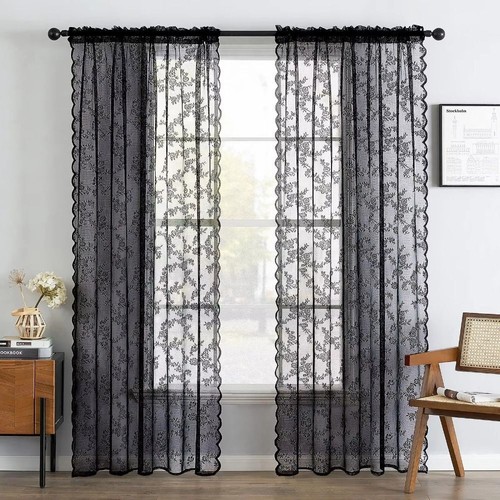 1pc lace sheer curtains eyelet - curtains,