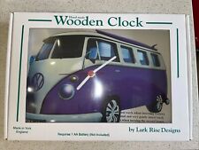 Split Screen VW Camper Van Clock Wooden Purple