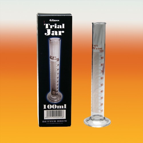 Graduated glass trial jar - graduated, 100