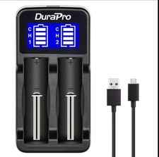 DuraPro LCD Universal Intelligent USB Dual Battery Charger for Li ion/Ni MH/Ni