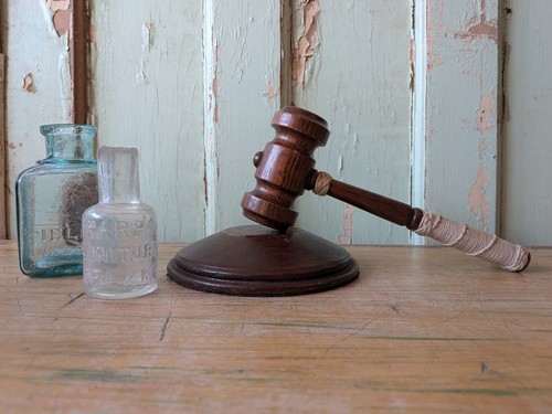 Vintage wooden gavel - and, block