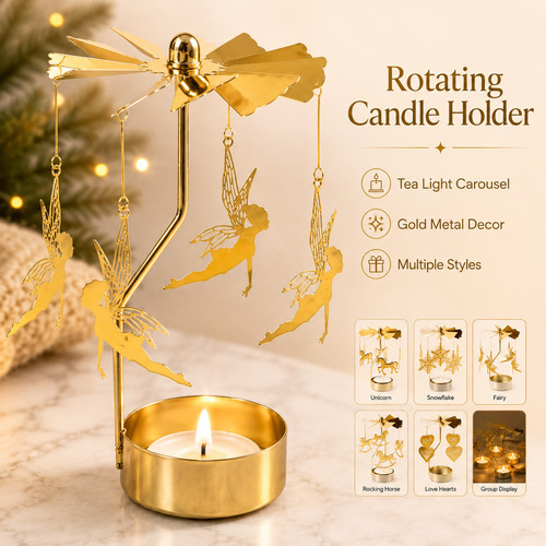 Metal rotating candle holder - metal,
