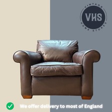 Can Deliver DESIGNER DURESTA SCROLL ARM CHAIR IN DARK BROWN NIVEN LEATHER B