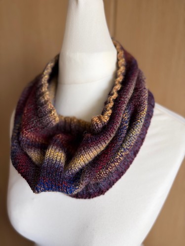 Hand knitted cowl scarf - knitted,