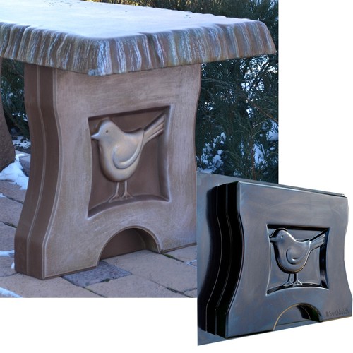 Concrete mold bench leg - concrete,