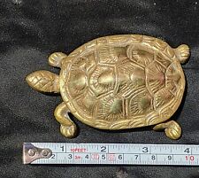 Brass Turtle Tortoise Ash Tray Hinged Hide-Way Under Shell for Smoking Party