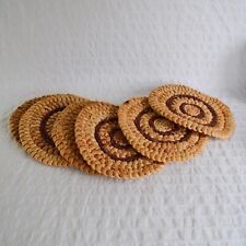 Wicker Woven Placemats in Wicker Set of 6, Small Chunky Round Table Mats