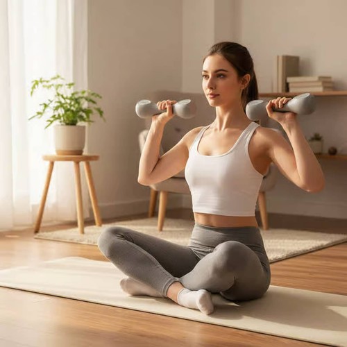 Women dumbbell easy - easy, clean