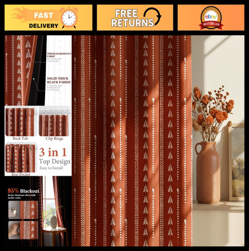 Boho burnt orange - orange, blackout