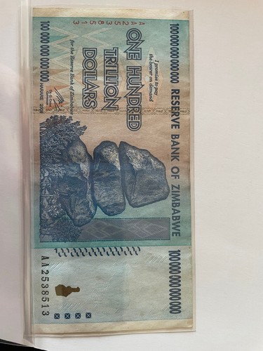 Zimbabwe 100 trillion - zimbabwe, dollars